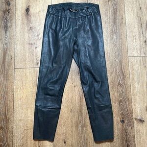 Sylvie Schimmel Gray Lamb Leather Leggings Size 38/6